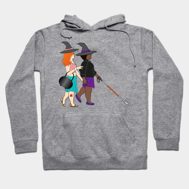 Disabled Witch Couple Hoodie by RollingMort91